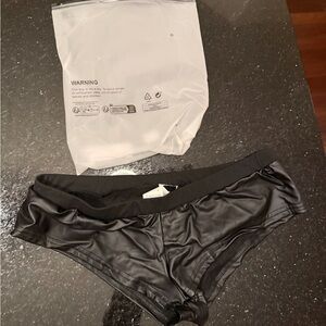 Black Faux Leather Bottoms